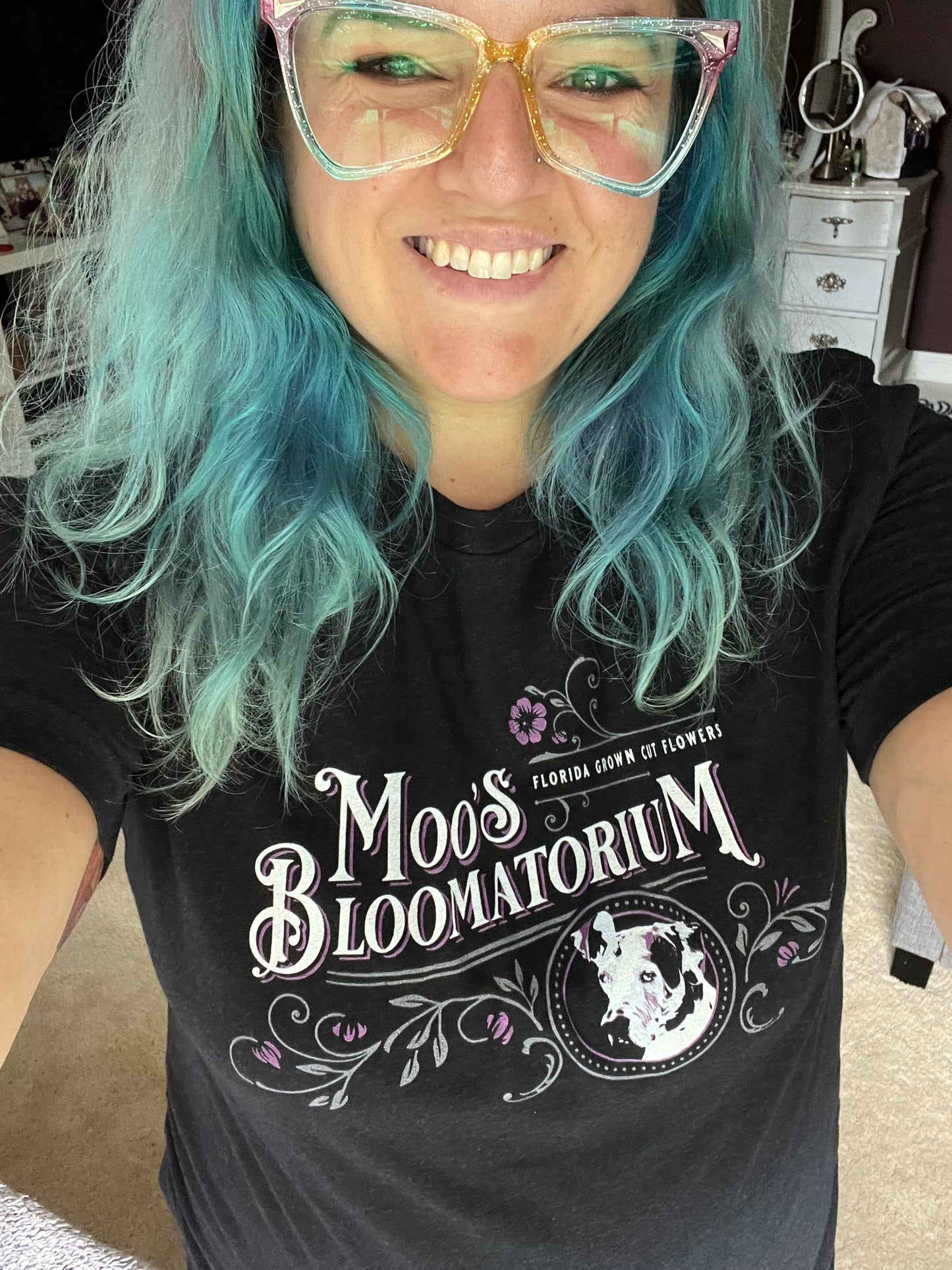 Moo's Bloomatorium Portrait T-Shirt