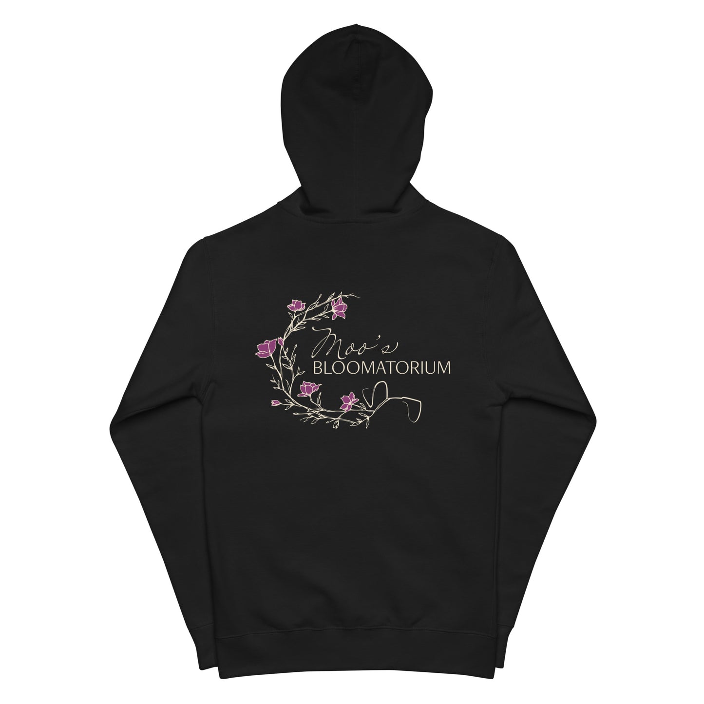 Moo's Bloomatorium Signature fleece zip up hoodie